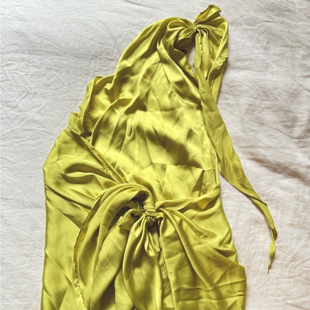 Baobab Collection Chartreuse Green One-Shoulder Mini Dress - Picture 4 of 10
